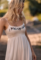 Saltwater Luxe Peni Midi Dress With Embroidered Detail in Bone