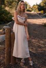Saltwater Luxe Peni Midi Dress With Embroidered Detail in Bone