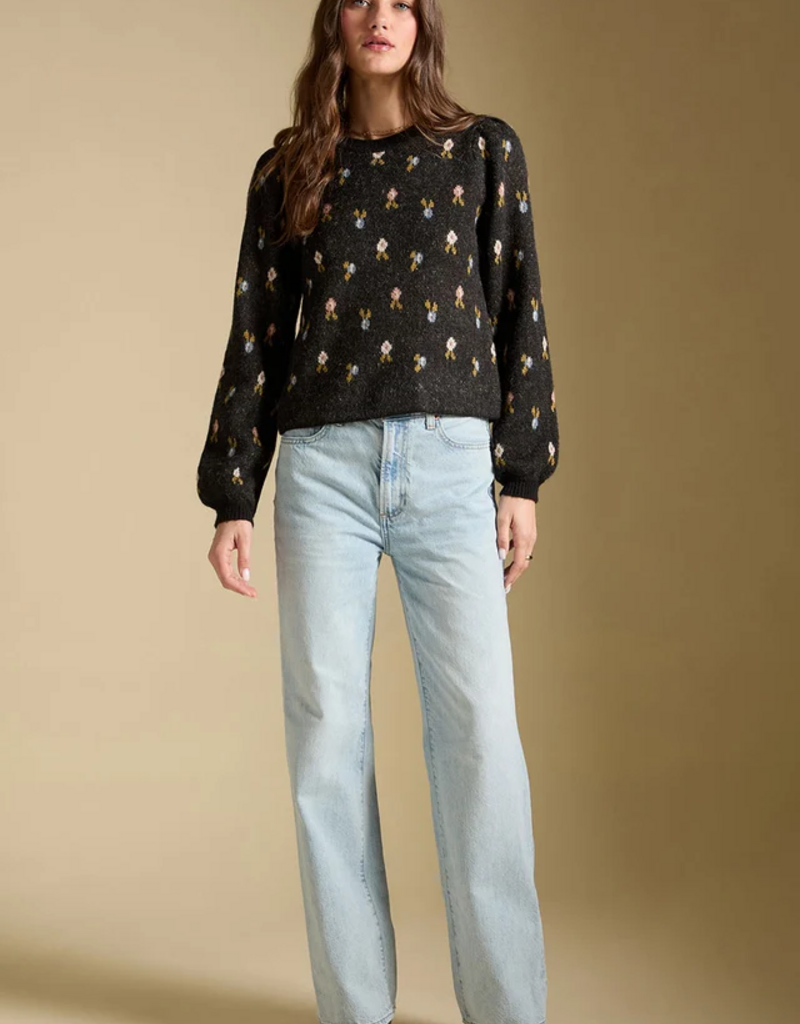 Saltwater Luxe Margow Pullover Knit in Black Floral