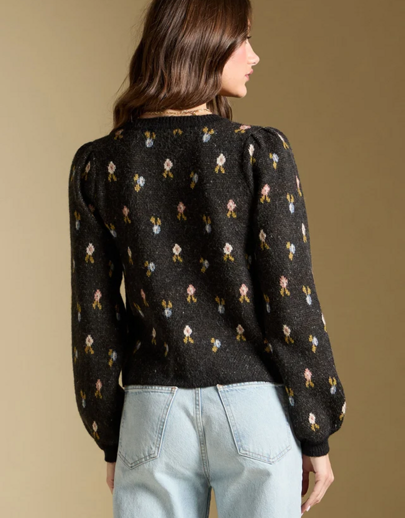 Saltwater Luxe Margow Pullover Knit in Black Floral