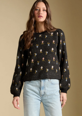 Saltwater Luxe Margow Pullover Knit in Black Floral
