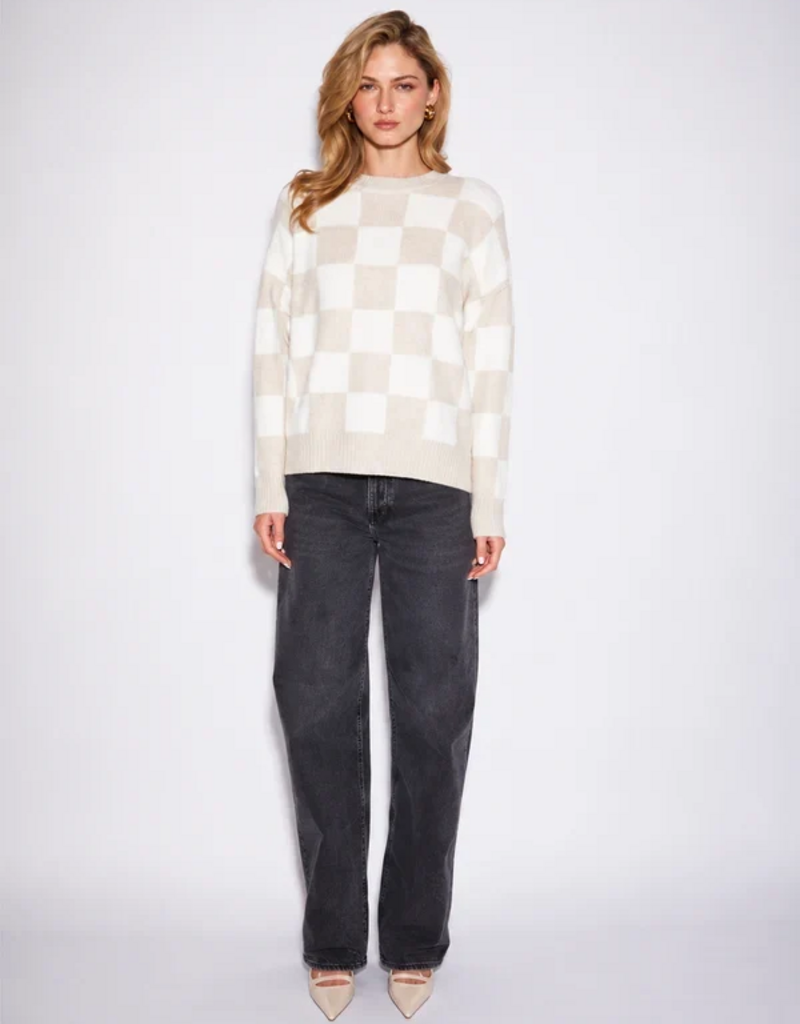John and Jenn Hugo Pullover Knit in Mellow Check