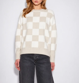John and Jenn Hugo Pullover Knit in Mellow Check