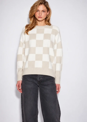 John and Jenn Hugo Pullover Knit in Mellow Check