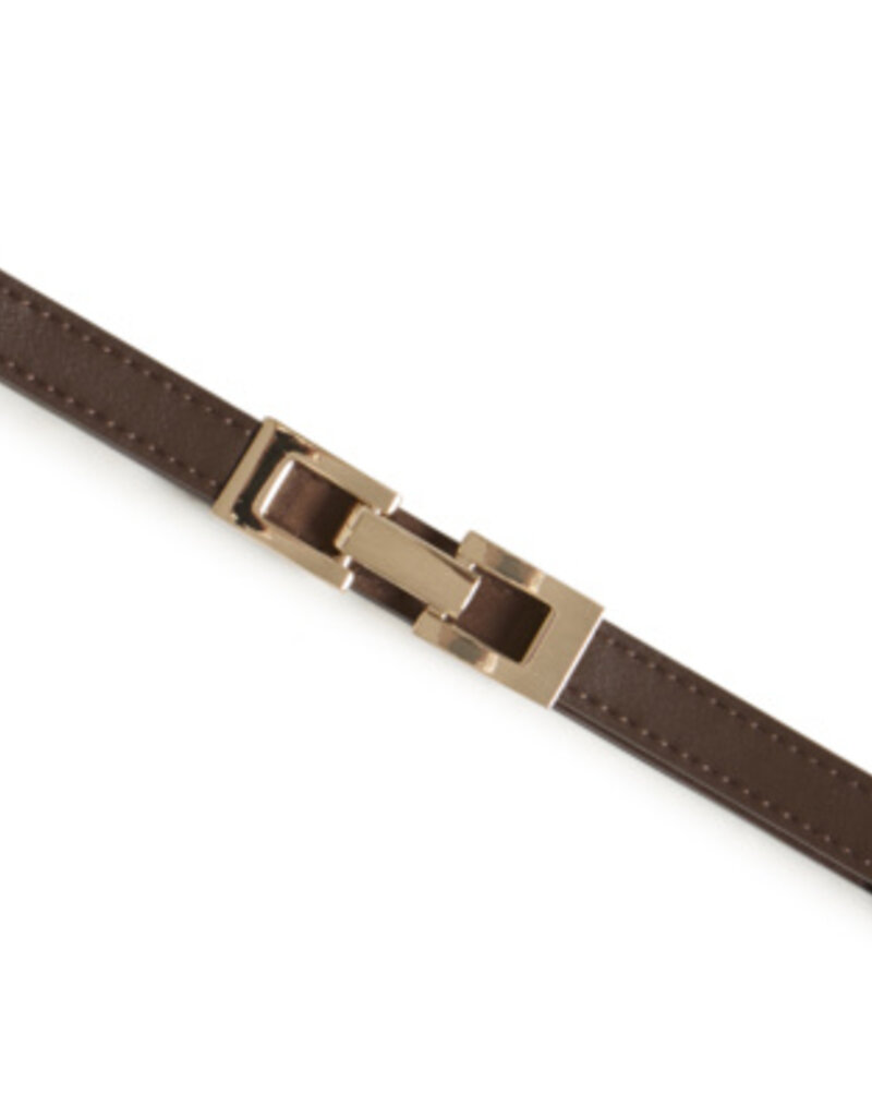ICHI Sif Chain Buckle Belt in Chicory Coffee