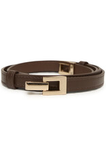 ICHI Sif Chain Buckle Belt in Chicory Coffee
