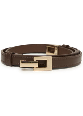 ICHI Sif Chain Buckle Belt in Chicory Coffee