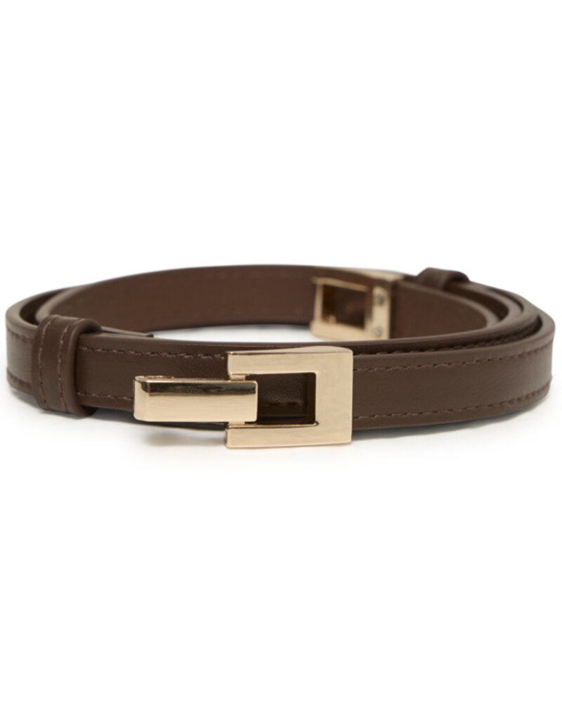 ICHI Sif Chain Buckle Belt in Chicory Coffee