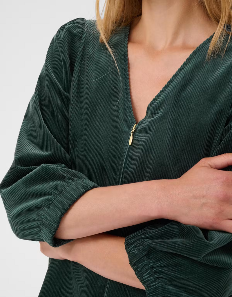 Part Two Corinna Short Corduroy Dress in Green Gables