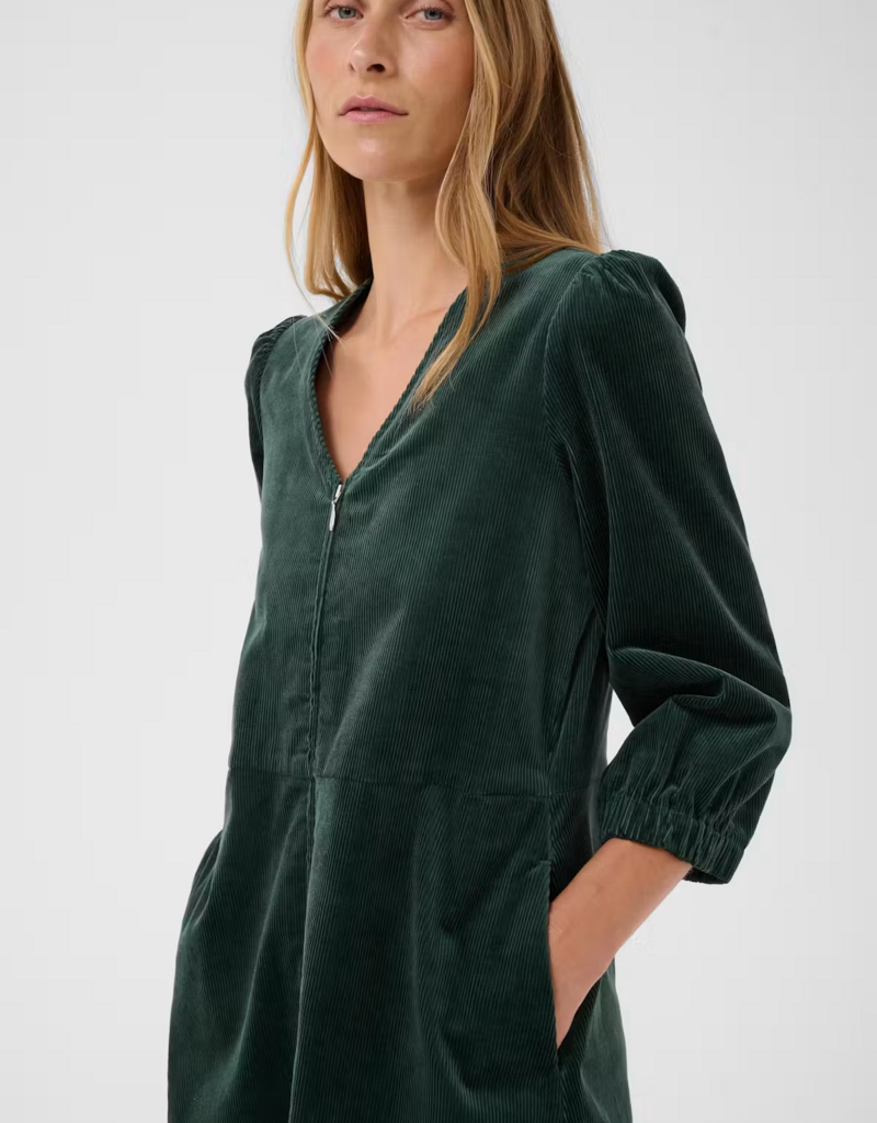 Part Two Corinna Short Corduroy Dress in Green Gables