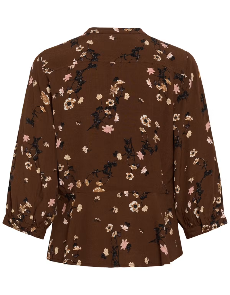Part Two Constantina Button up Blouse in Downtown Brown
