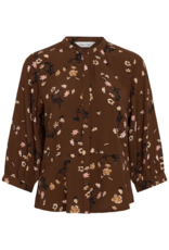 Part Two Constantina Button up Blouse in Downtown Brown