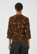 Part Two Constantina Button up Blouse in Downtown Brown