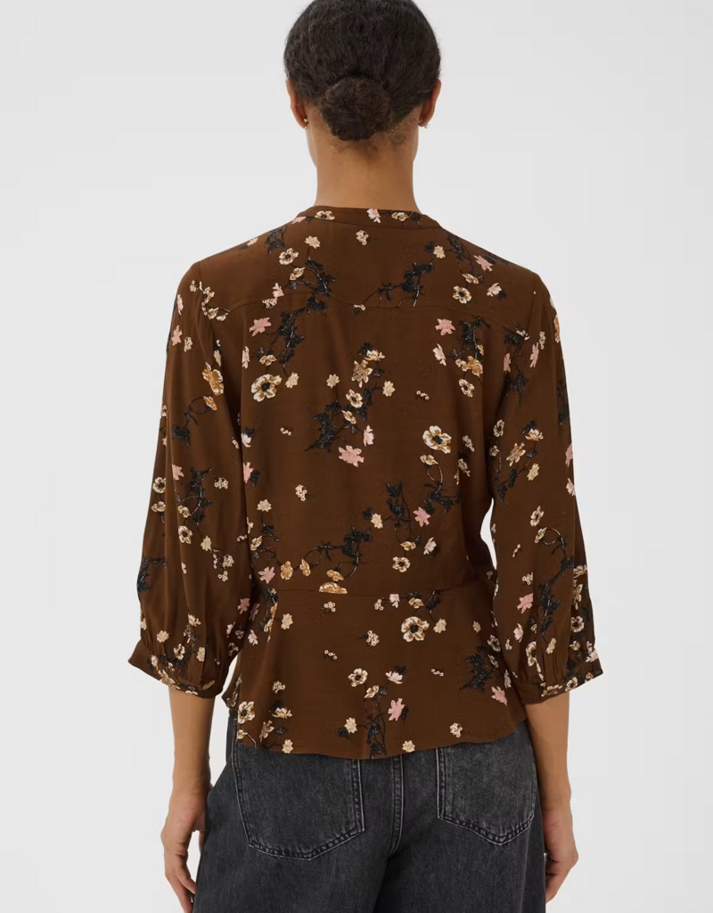 Part Two Constantina Button up Blouse in Downtown Brown