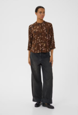 Part Two Constantina Button up Blouse in Downtown Brown