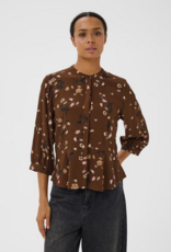 Part Two Constantina Button up Blouse in Downtown Brown