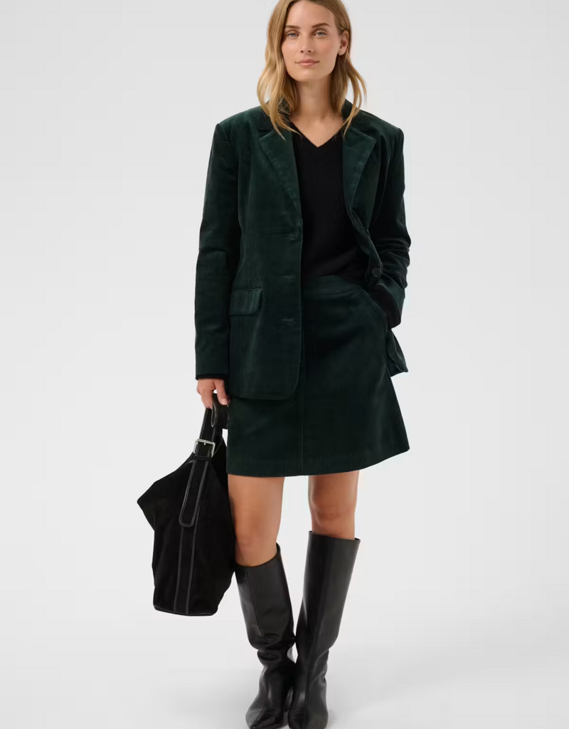 Part Two Lings Corduroy Skirt in Green Gables