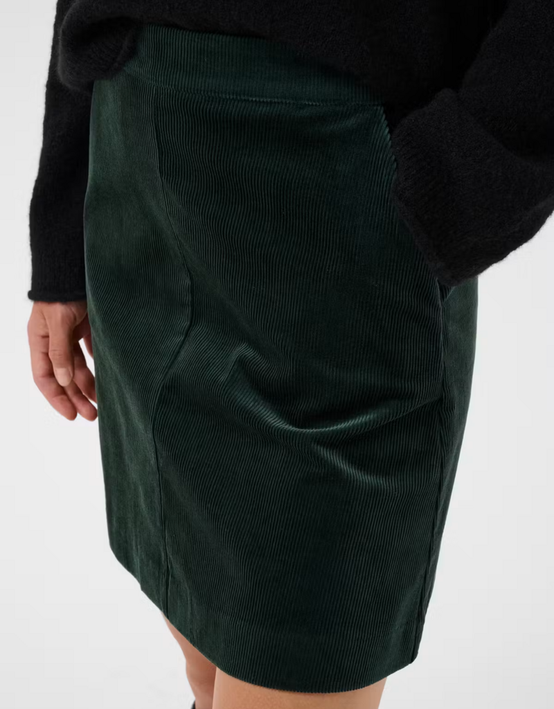 Part Two Lings Corduroy Skirt in Green Gables