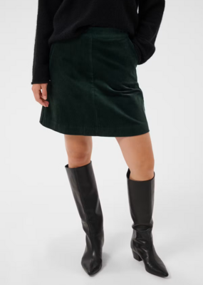 Part Two Lings Corduroy Skirt in Green Gables
