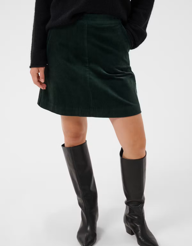 Part Two Lings Corduroy Skirt in Green Gables