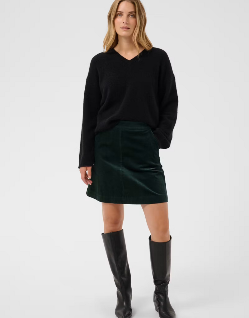 Part Two Lings Corduroy Skirt in Green Gables