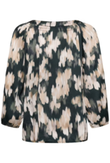 Part Two Catin Blouse in Green Blurred Floral