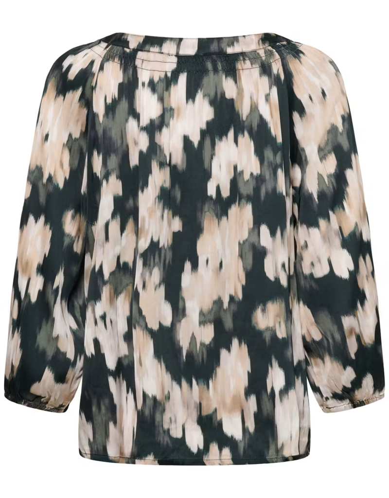 Part Two Catin Blouse in Green Blurred Floral