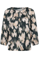 Part Two Catin Blouse in Green Blurred Floral