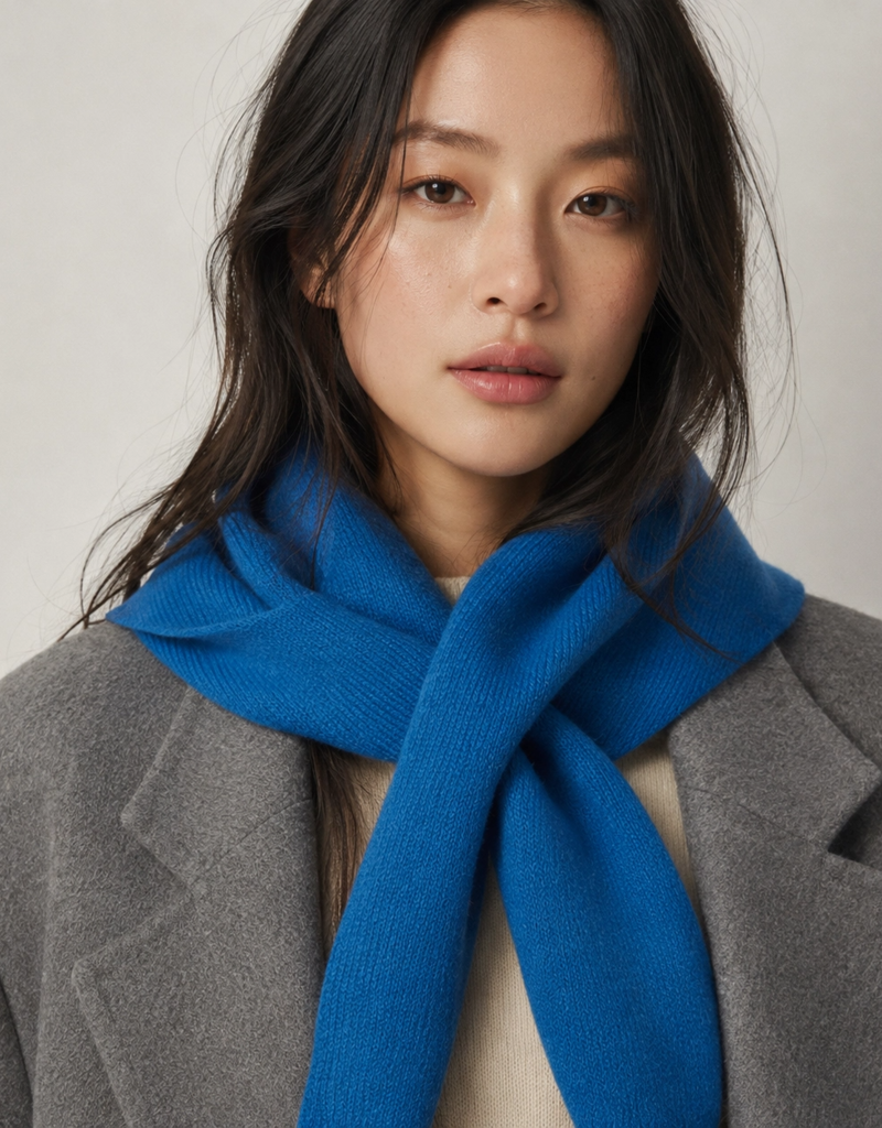 LadyJuneAccessories Wool Triangle Scarf in Navy