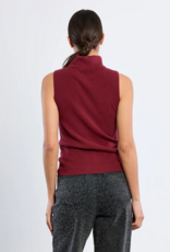 Molly Bracken Ellen Sleeveless Turtleneck in Dark Red