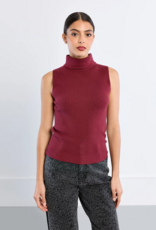 Molly Bracken Ellen Sleeveless Turtleneck in Dark Red