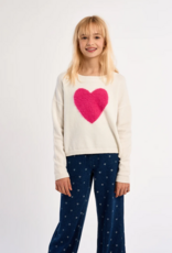 Molly Bracken Kids Emmy Kids Heart Pullover in Ecru
