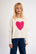 Molly Bracken Kids Emmy Kids Heart Pullover in Ecru