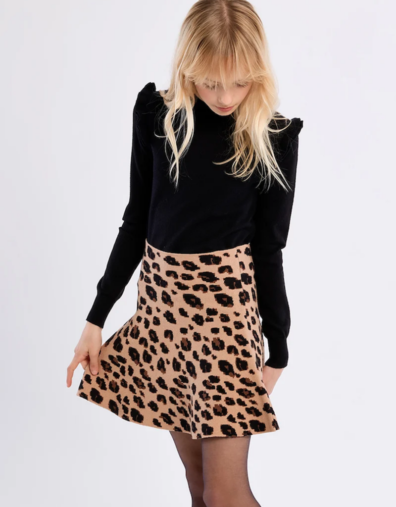 Molly Bracken Kids Erin Kids Cheetah Skirt in Camel