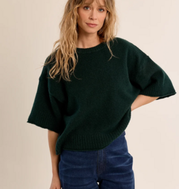 Molly Bracken Brea Short Sleeve Knit in Forest Green