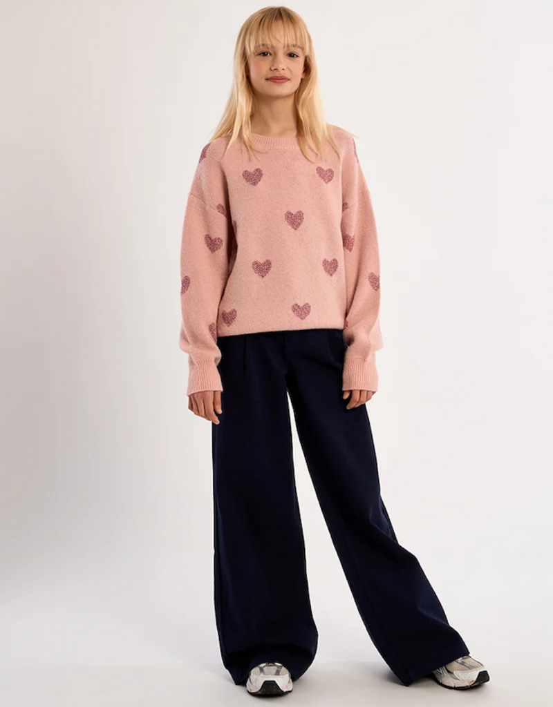 Molly Bracken Kids Brandi Kids Heart Pullover in Pink