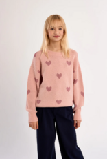 Molly Bracken Kids Brandi Kids Heart Pullover in Pink