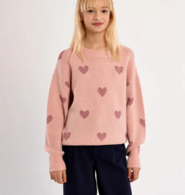 Molly Bracken Kids Brandi Kids Heart Pullover in Pink