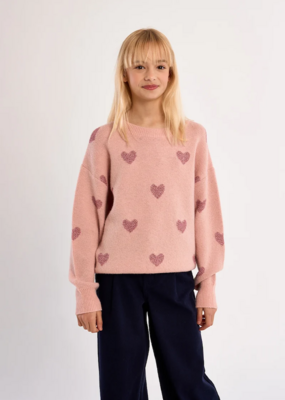 Molly Bracken Kids Brandi Kids Heart Pullover in Pink