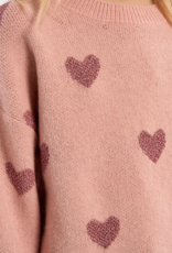 Molly Bracken Kids Brandi Kids Heart Pullover in Pink