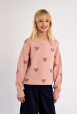 Molly Bracken Kids Brandi Kids Heart Pullover in Pink