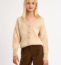 Molly Bracken Kids Bella Bow Kids Cardigan in Beige