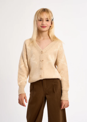 Molly Bracken Kids Bella Bow Kids Cardigan in Beige