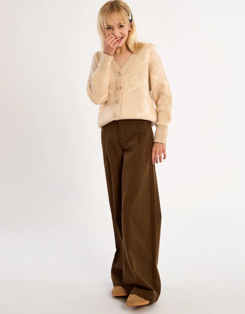 Molly Bracken Kids Bella Bow Kids Cardigan in Beige
