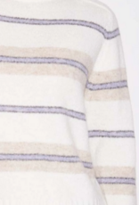 John and Jenn Skylar Striped Pullover in Heather Lilac