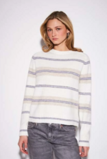 John and Jenn Skylar Striped Pullover in Heather Lilac