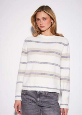 John and Jenn Skylar Striped Pullover in Heather Lilac