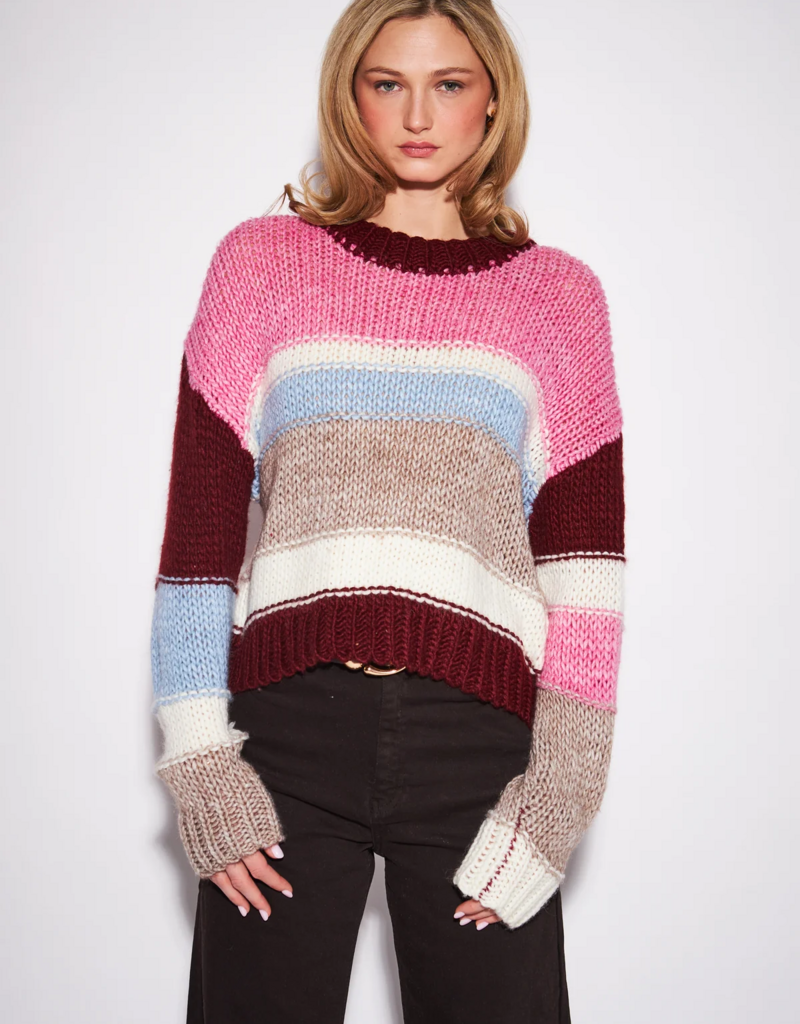John and Jenn Ferris Striped Pullover in Chalet Chill