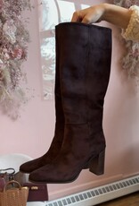 Billini Bobby Heeled Boot in Dark Chocolate Suede