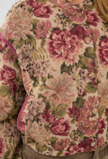 Cream Petuja Jacquard Snap-Button Up Jacket in Vintage Rose
